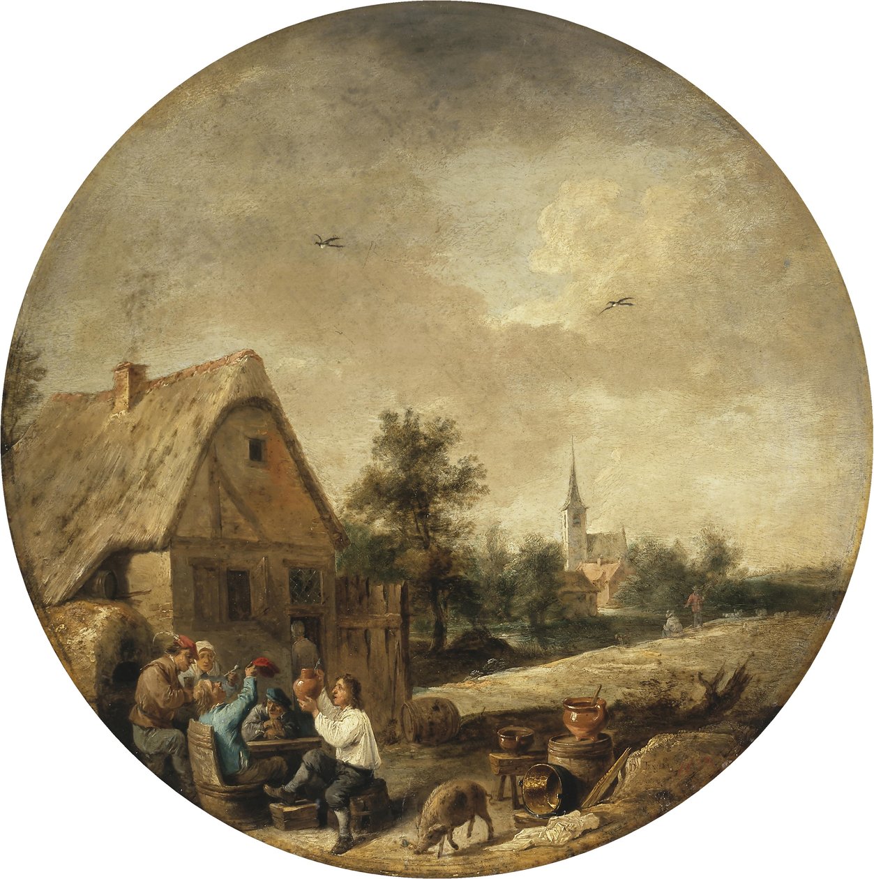 Paesaggio con una taverna rurale da David Teniers the Younger