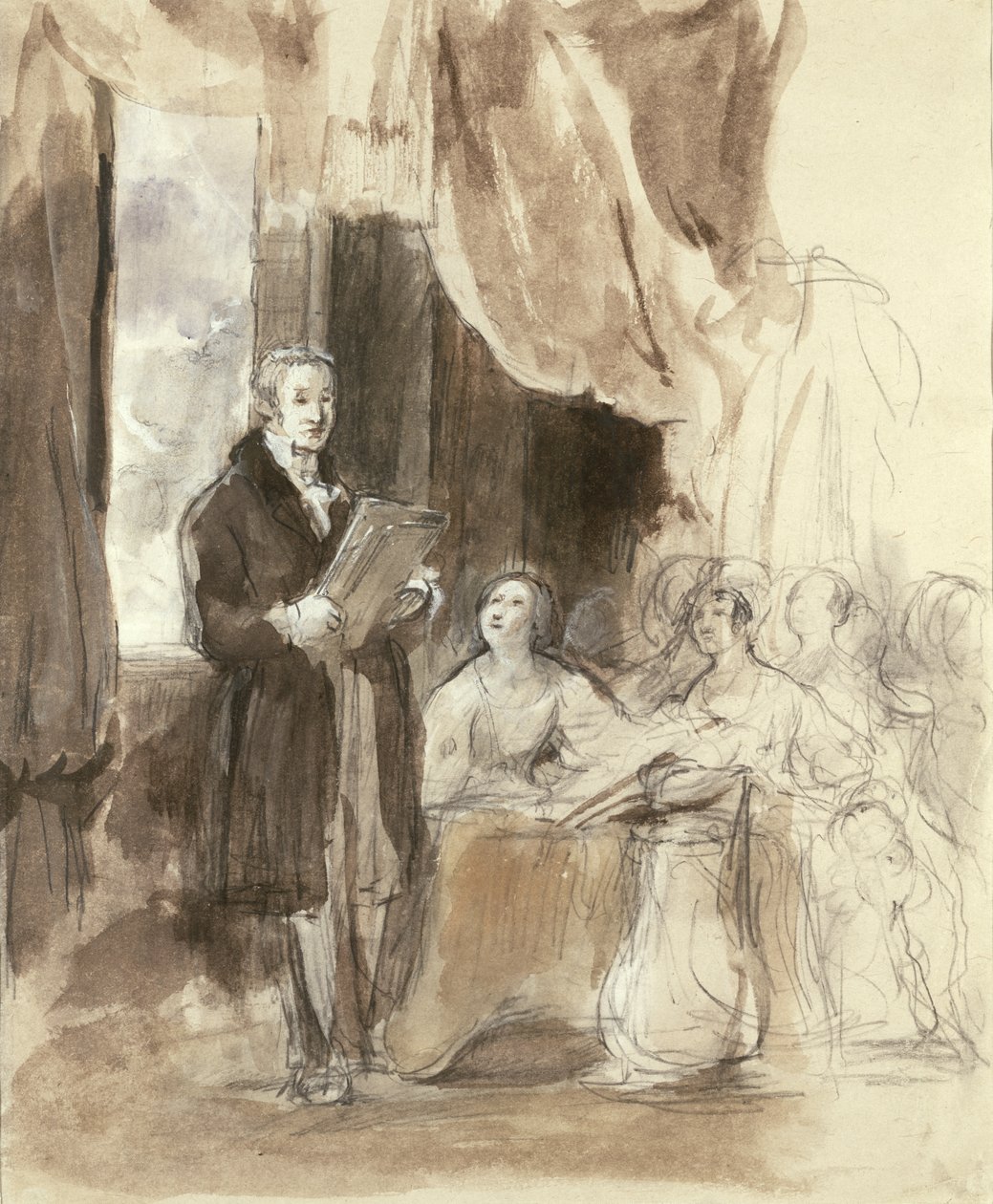 Sir Robert Peel che legge alla Regina Vittoria da David Wilkie