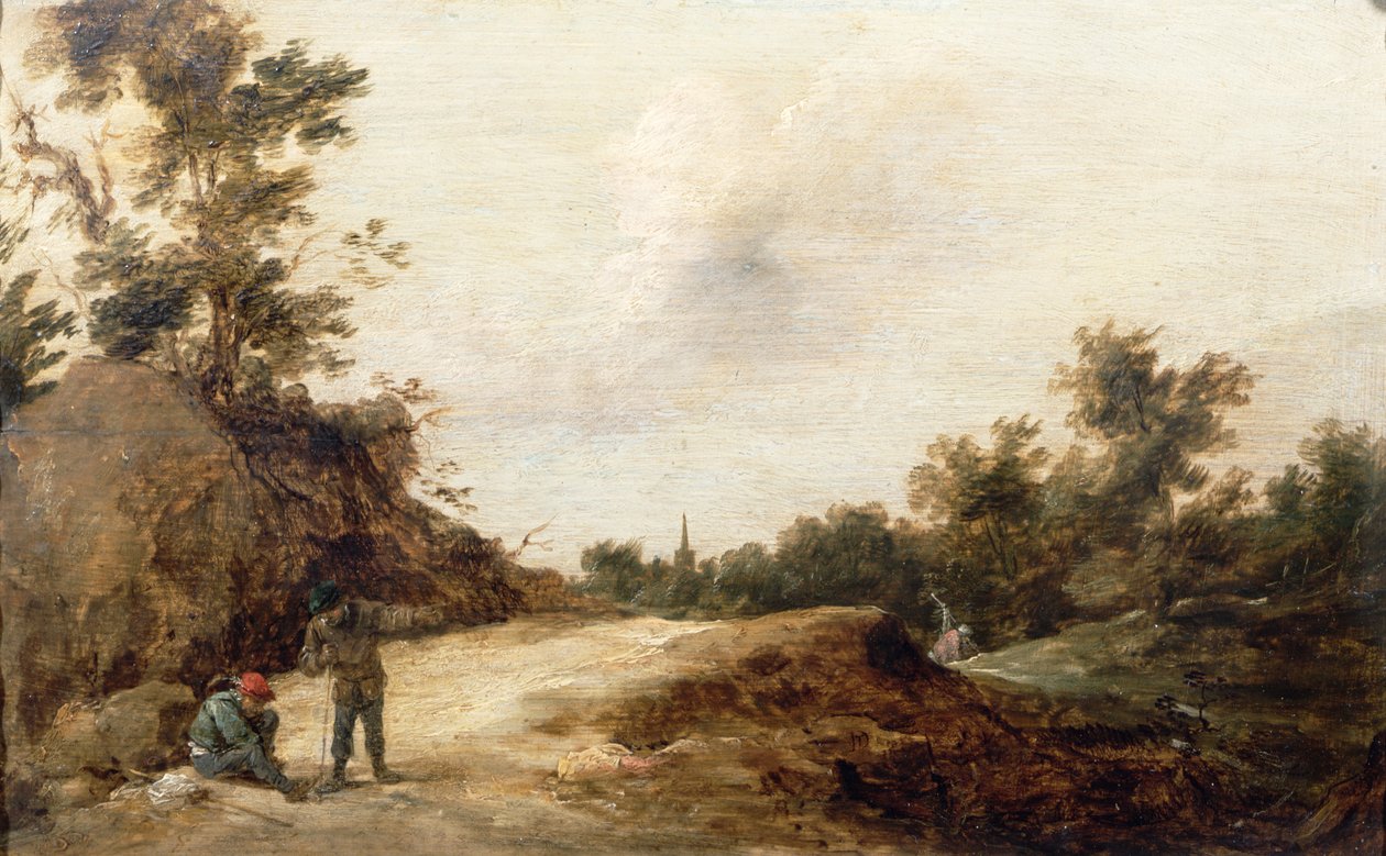 Paesaggio con viaggiatori (uno di una coppia) da David Teniers the Younger