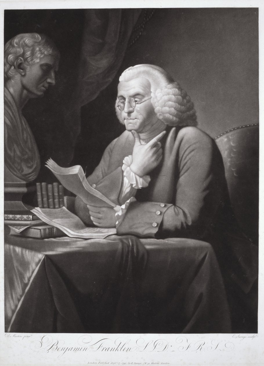 Benjamin Franklin da David (after) Martin