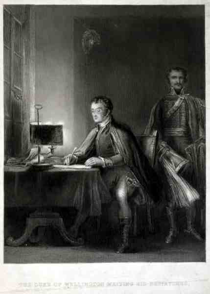 Il Duca di Wellington che Scrive le sue Dispacci, inciso da William Greatbach da David (after) Wilkie
