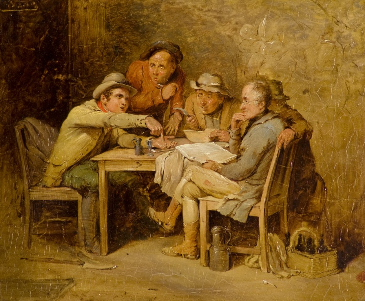 I politici del villaggio da David (attr.) Wilkie