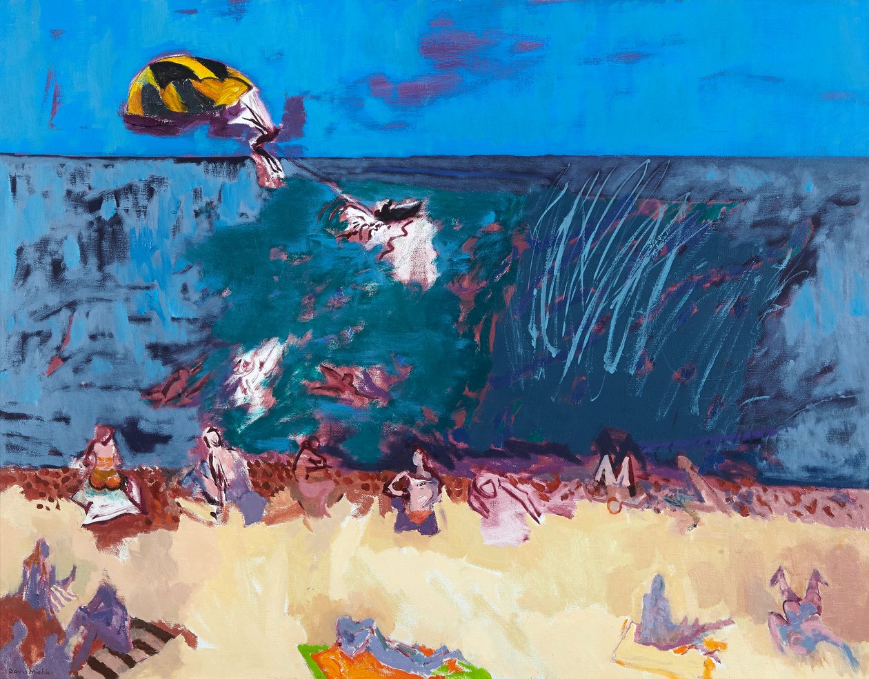 Spiaggia con parapendio da David Alan Redpath Michie