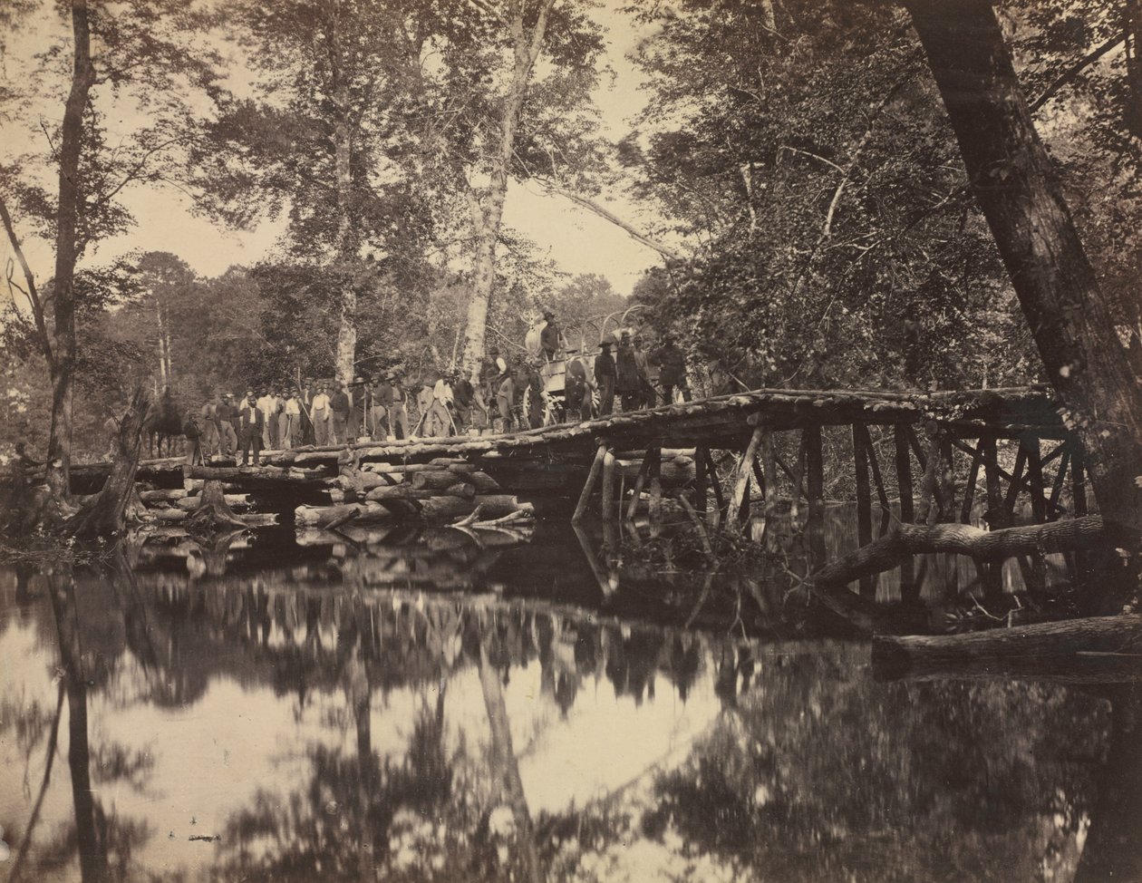 Ponte militare, attraverso il Chickahominy, Virginia da David B. Woodbury