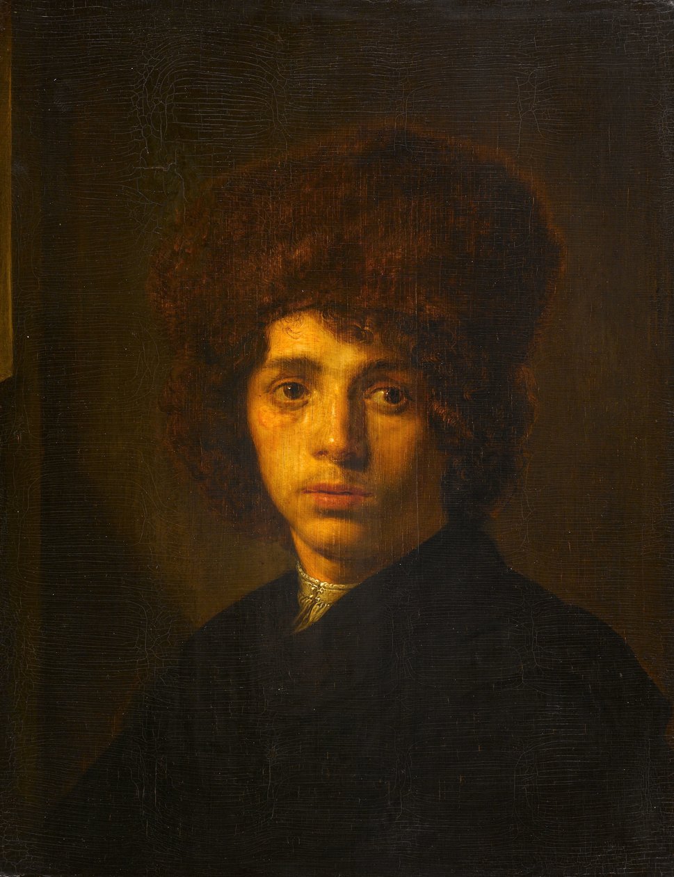Giovane uomo con cappello di pelliccia da David Bailly