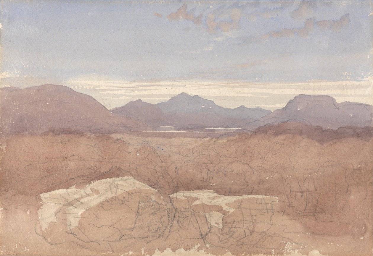Una vista sulle montagne, Galles del Nord da David Cox