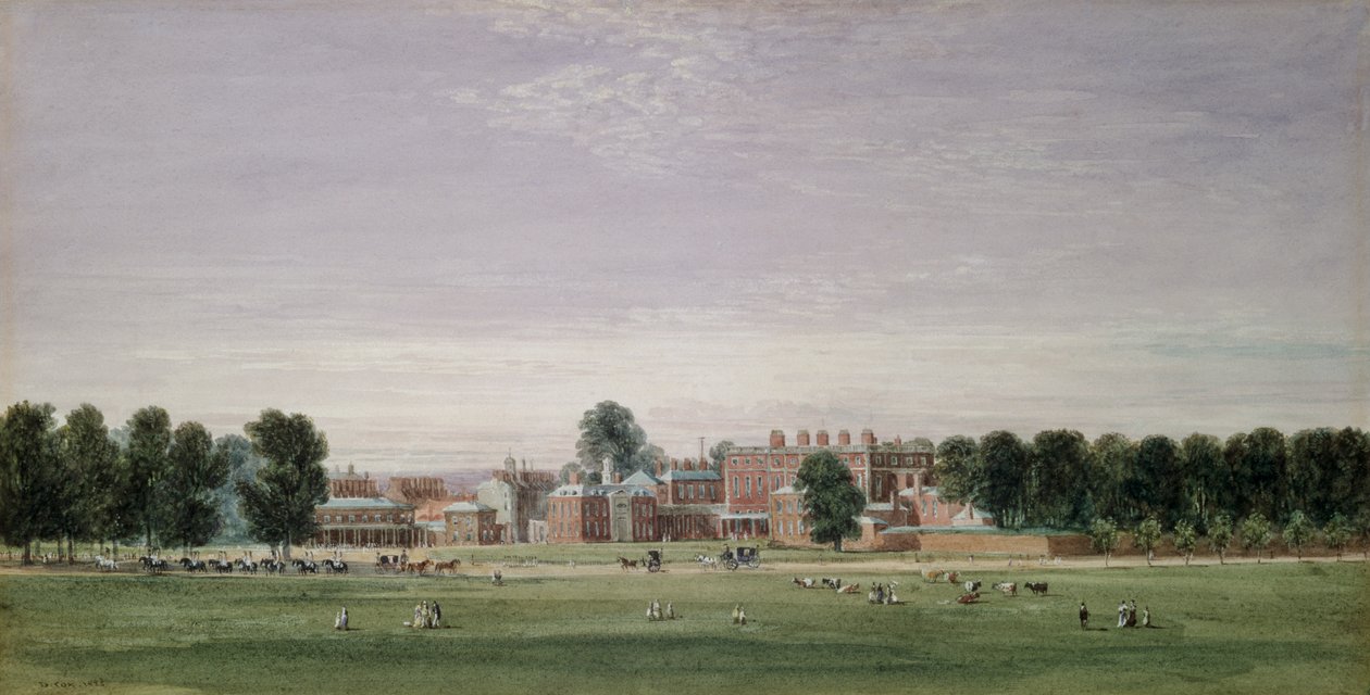 Buckingham House dal Green Park, 1825 da David Cox