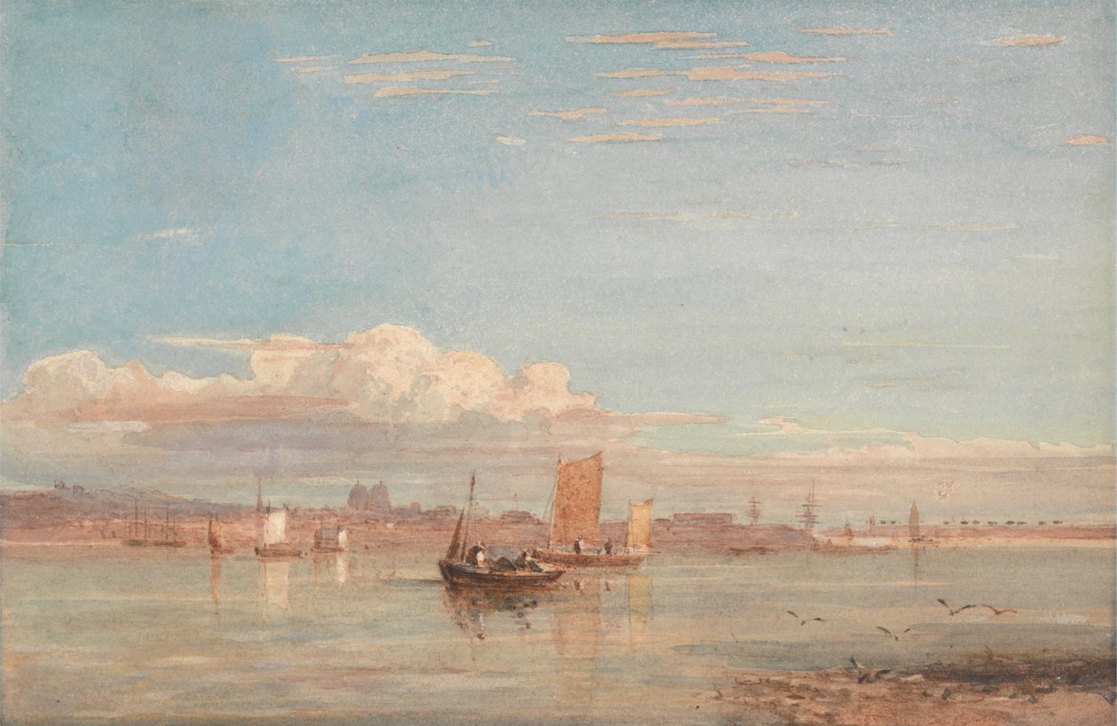 Ospedale di Greenwich da Woolwich Reach da David Cox