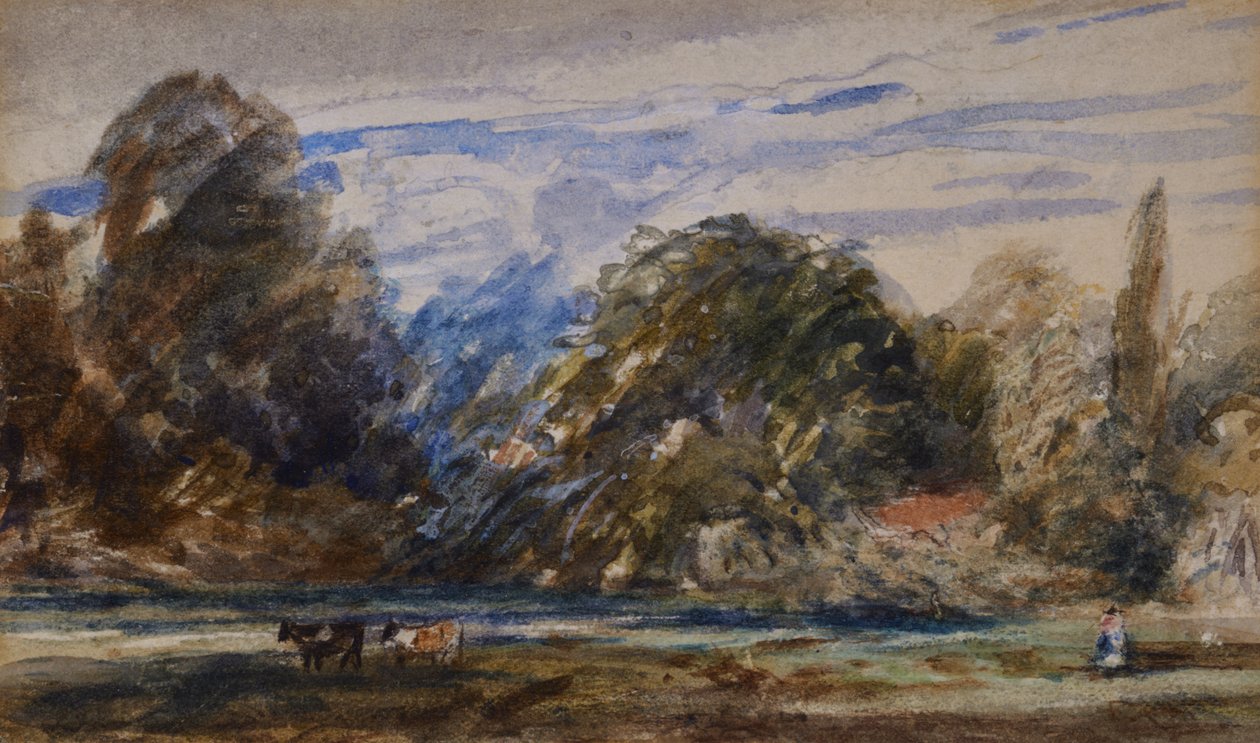 Paesaggio con mucche e figura da David Cox