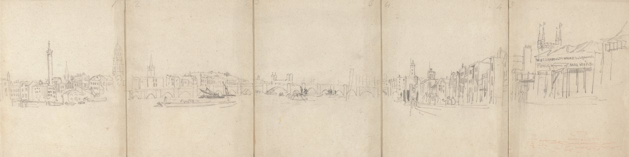Panorama Old London Bridge da David Cox