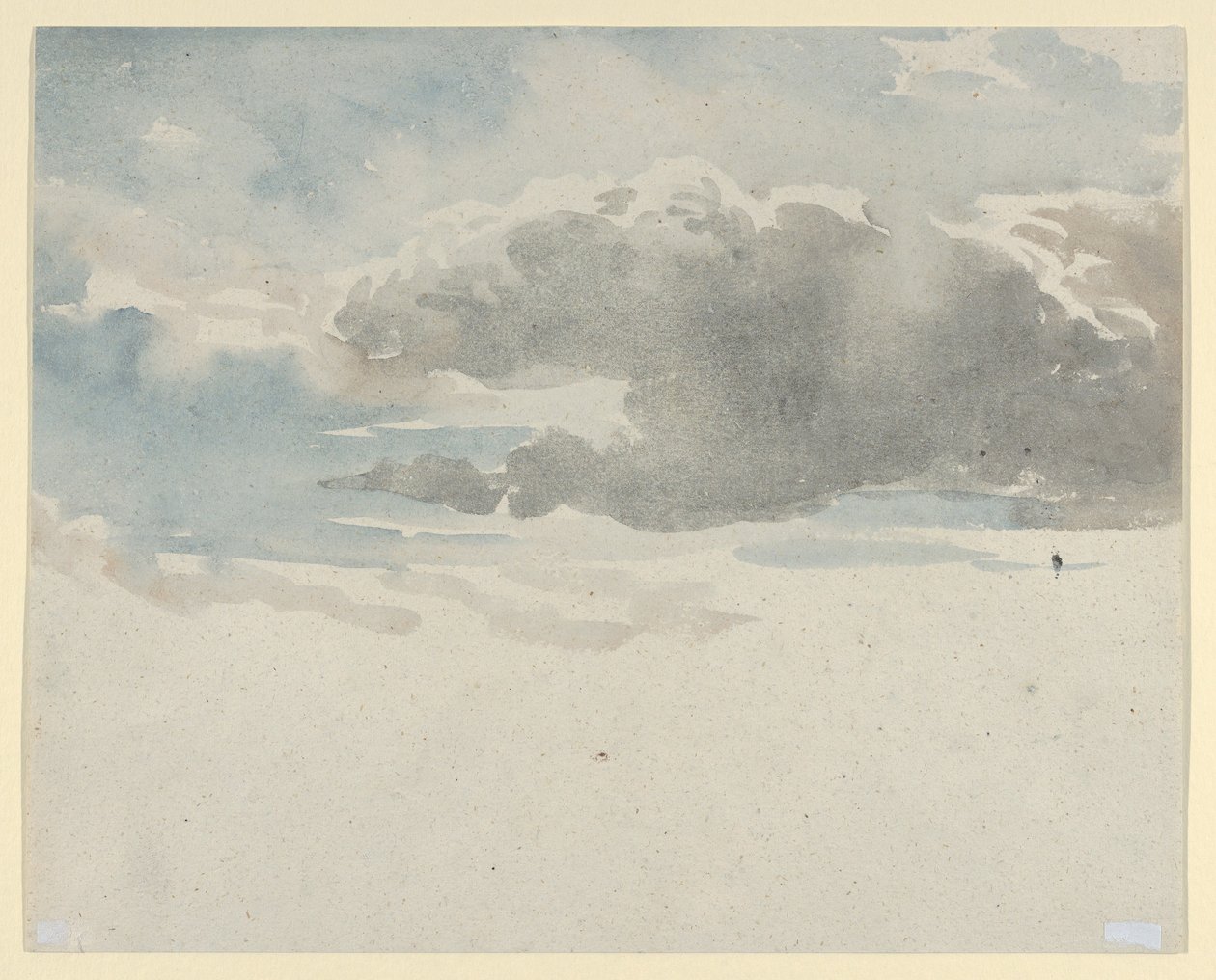 Studio di nuvole (recto). Studio di un cespuglio di sambuco presso una recinzione (verso) da David Cox