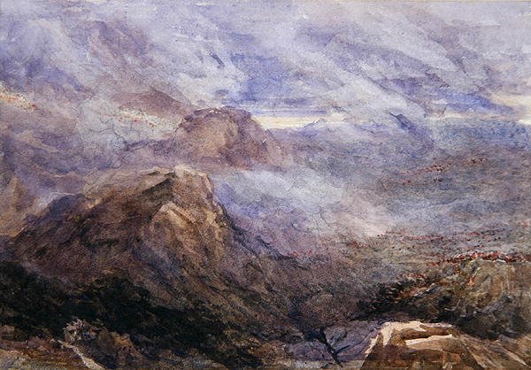 Schizzo gallese - Bruciatura di felci da David Cox