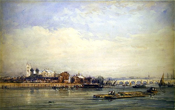 Westminster e il Tamigi dalla riva di Battersea da David Cox