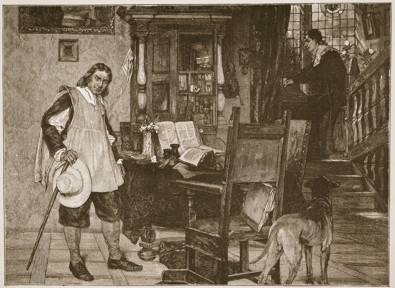 Mr. Oliver Cromwell visita Mr. John Milton, illustrazione da 