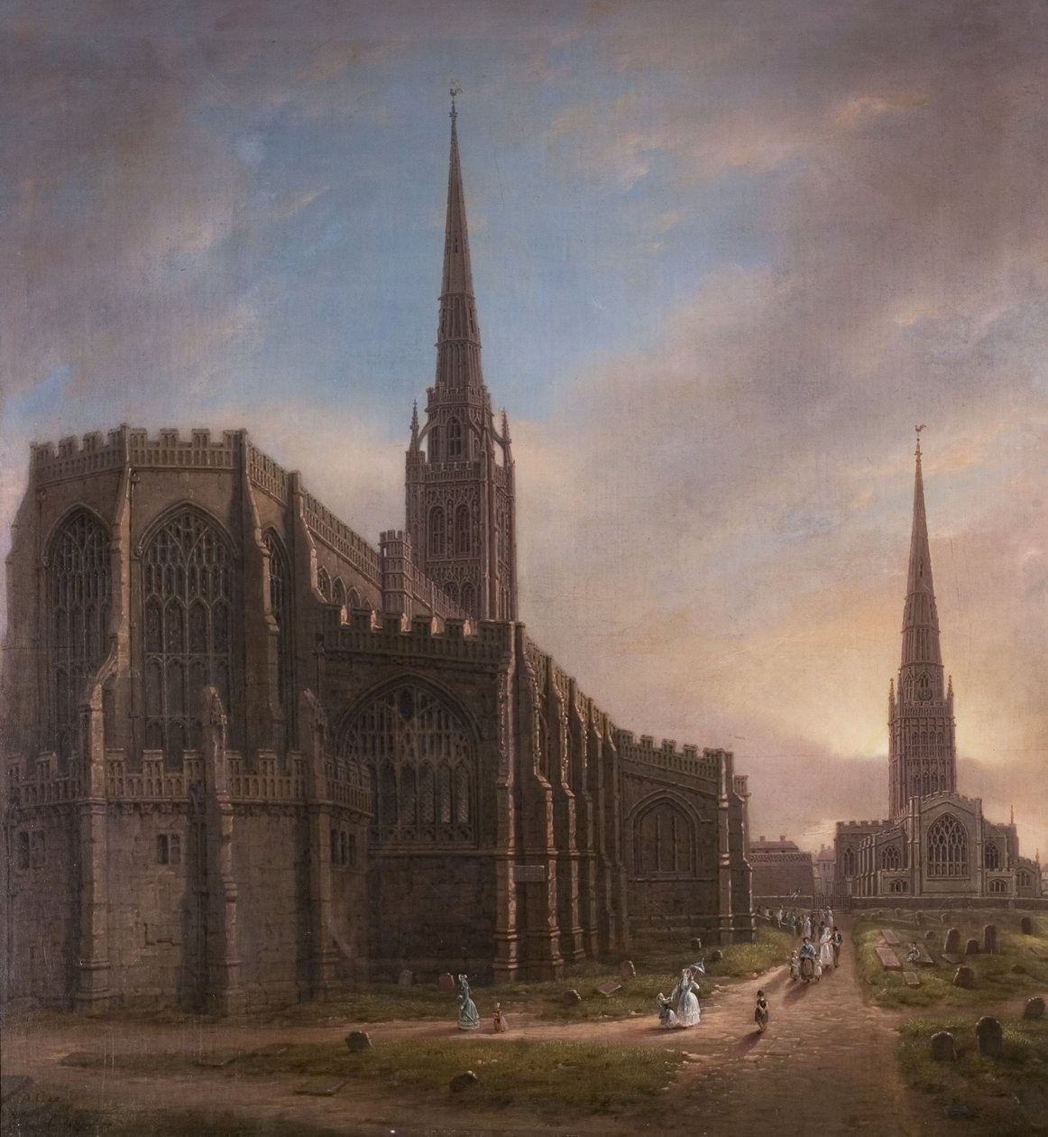 Chiese di San Michele e della Santissima Trinità, da Nord Est, Coventry, 1849 da David Gee