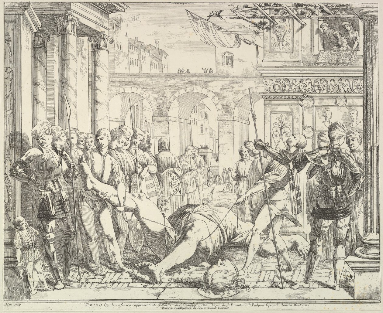 Il martirio di San Cristoforo, dalla Storia dei Santi Giacomo e Cristoforo da David Giovanni