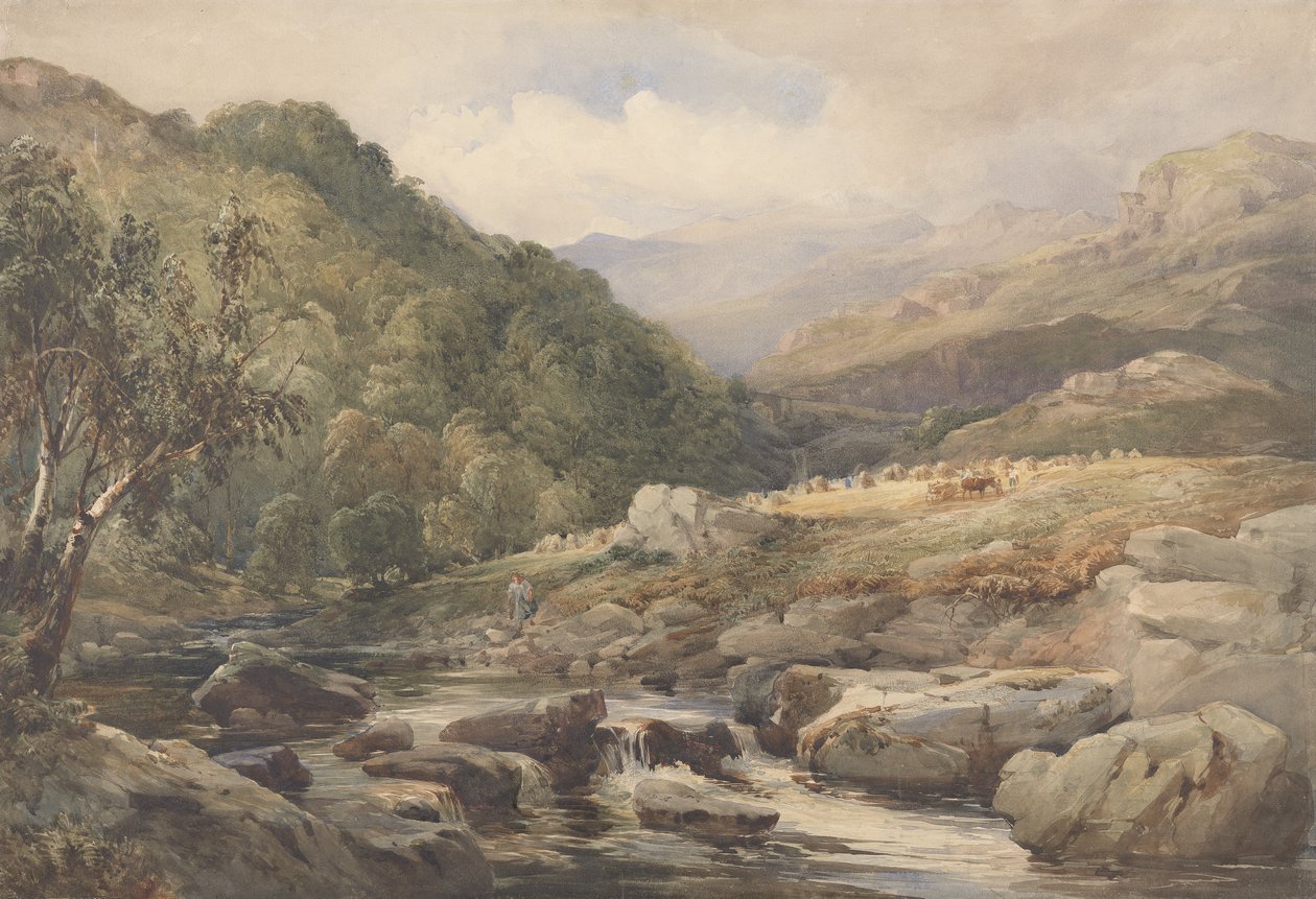 Paesaggio con ruscello e mietitori da David Hall McKewan