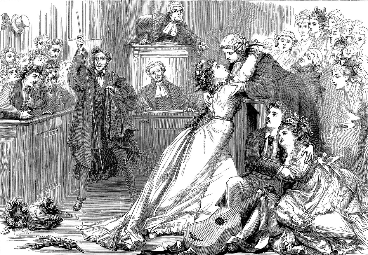 Una scena da Trial by Jury, 1875 da David Henry Friston