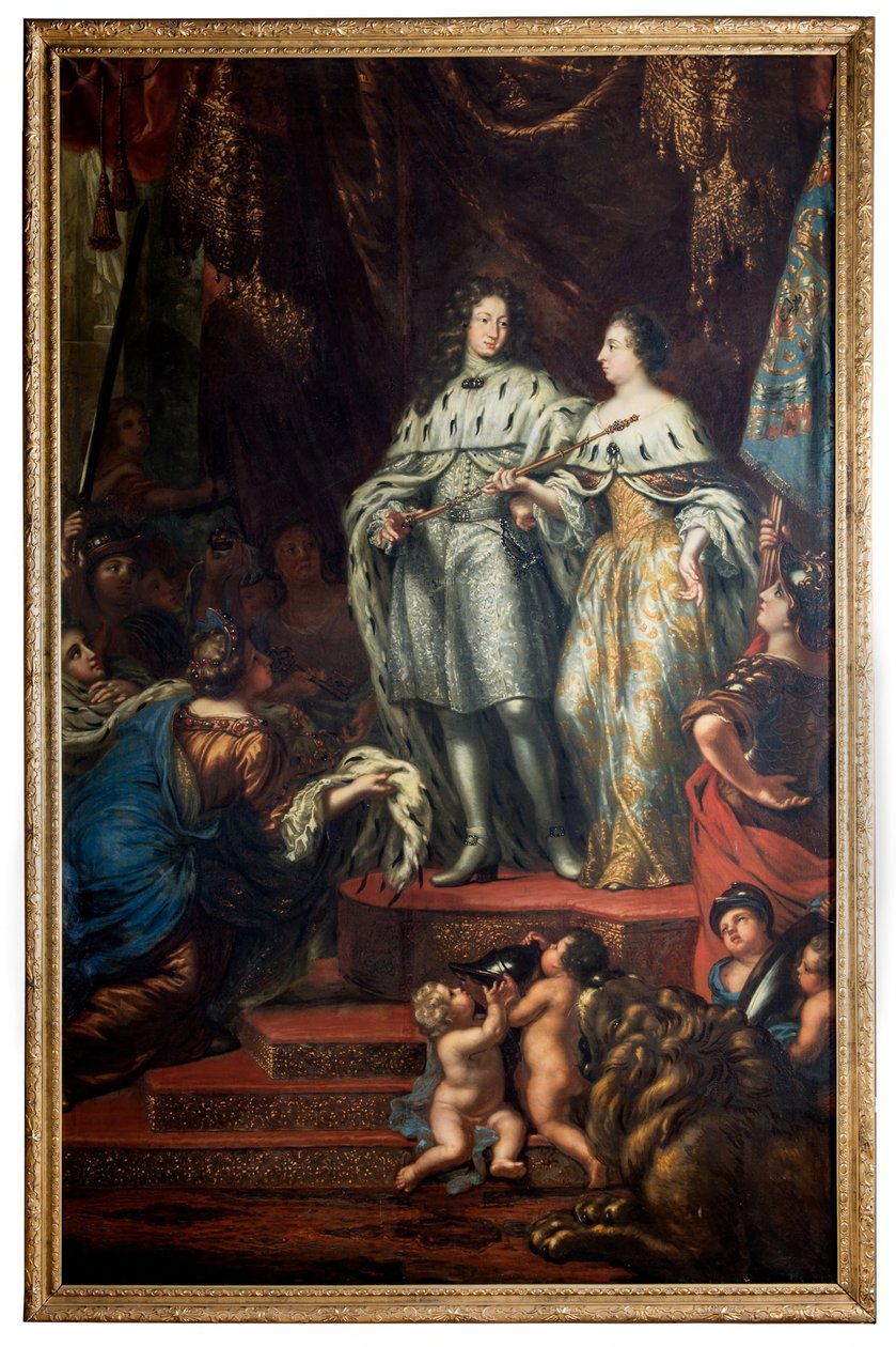 Allegoria che raffigura il re Carlo XI mentre riceve il governo dalle mani di sua madre, Edvige Eleonora da David Klöcker Ehrenstrahl