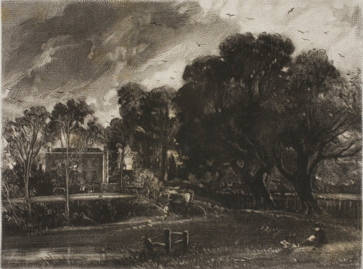 Frontespizio del Paesaggio Inglese di Mr. Constable, East Bergholt, Suffolk da David Lucas