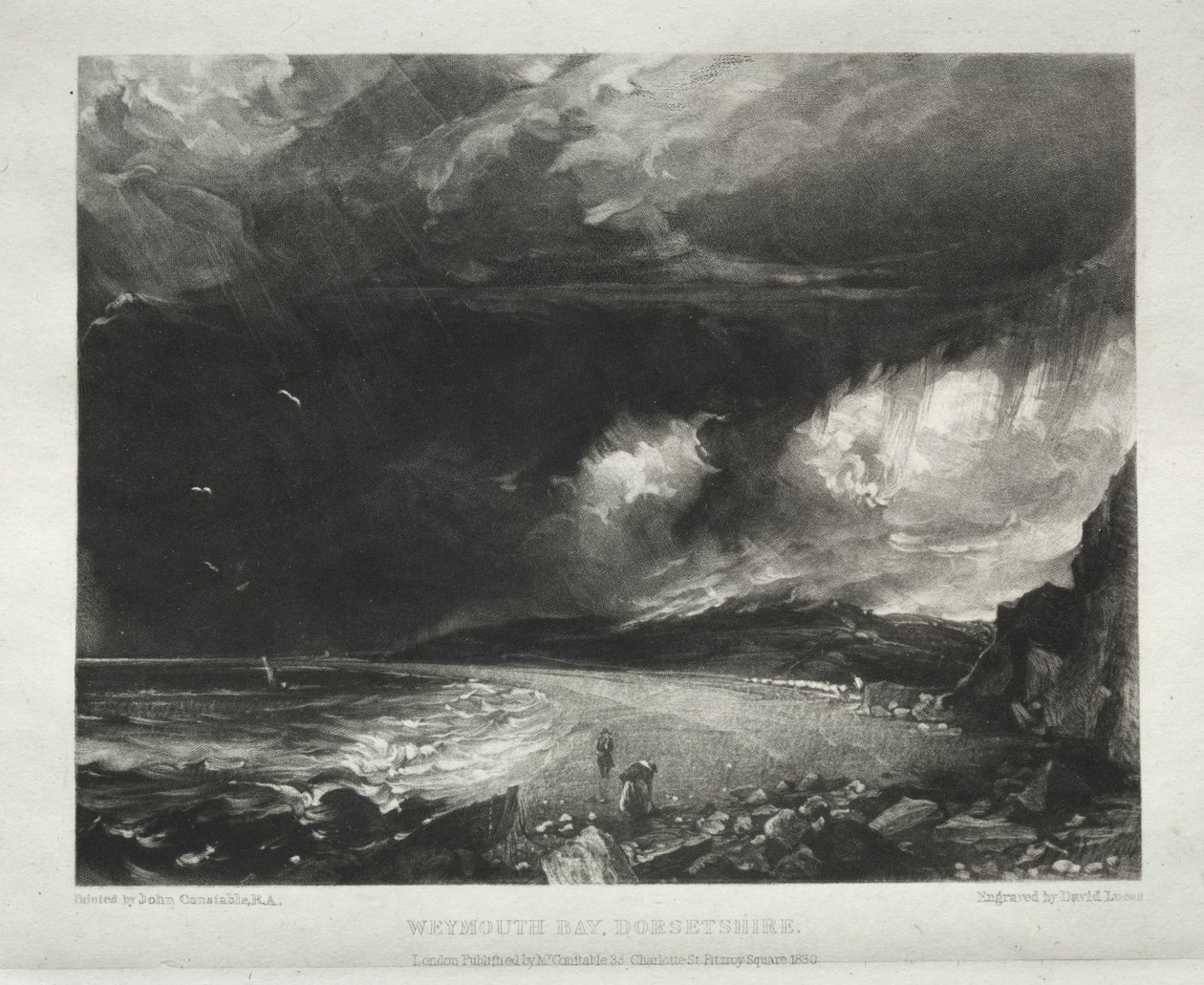 Vari soggetti di paesaggio, caratteristici del paesaggio inglese...Baia di Weymouth, Dorsetshire, 1830 da David Lucas
