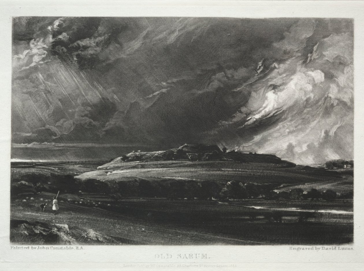 Vari soggetti di paesaggio, caratteristici del paesaggio inglese... Old Sarum, 1832 da David Lucas