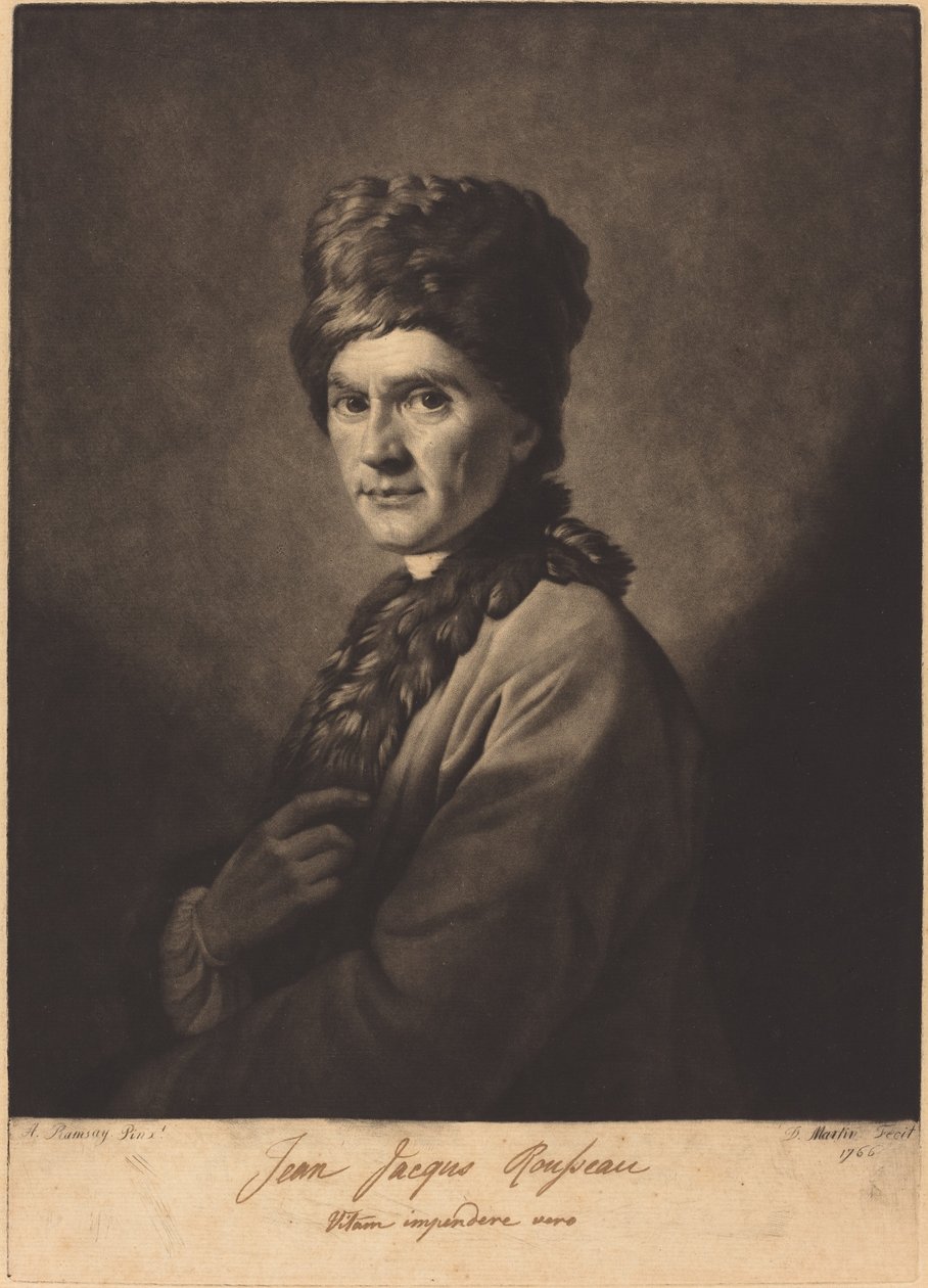 Jean Jacques Rousseau da David Martin after Allan Ramsay