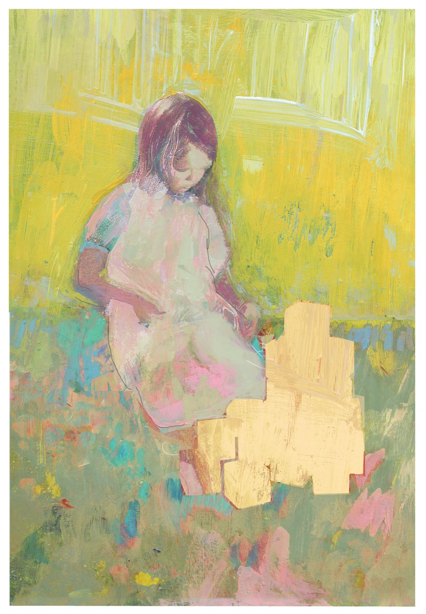 Ragazza e blocchi da costruzione, 2016 da David McConochie