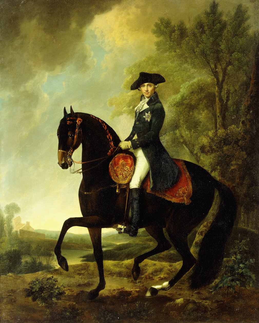 Ritratto di un Nobile, piccolo a figura intera a Cavallo da David Morier