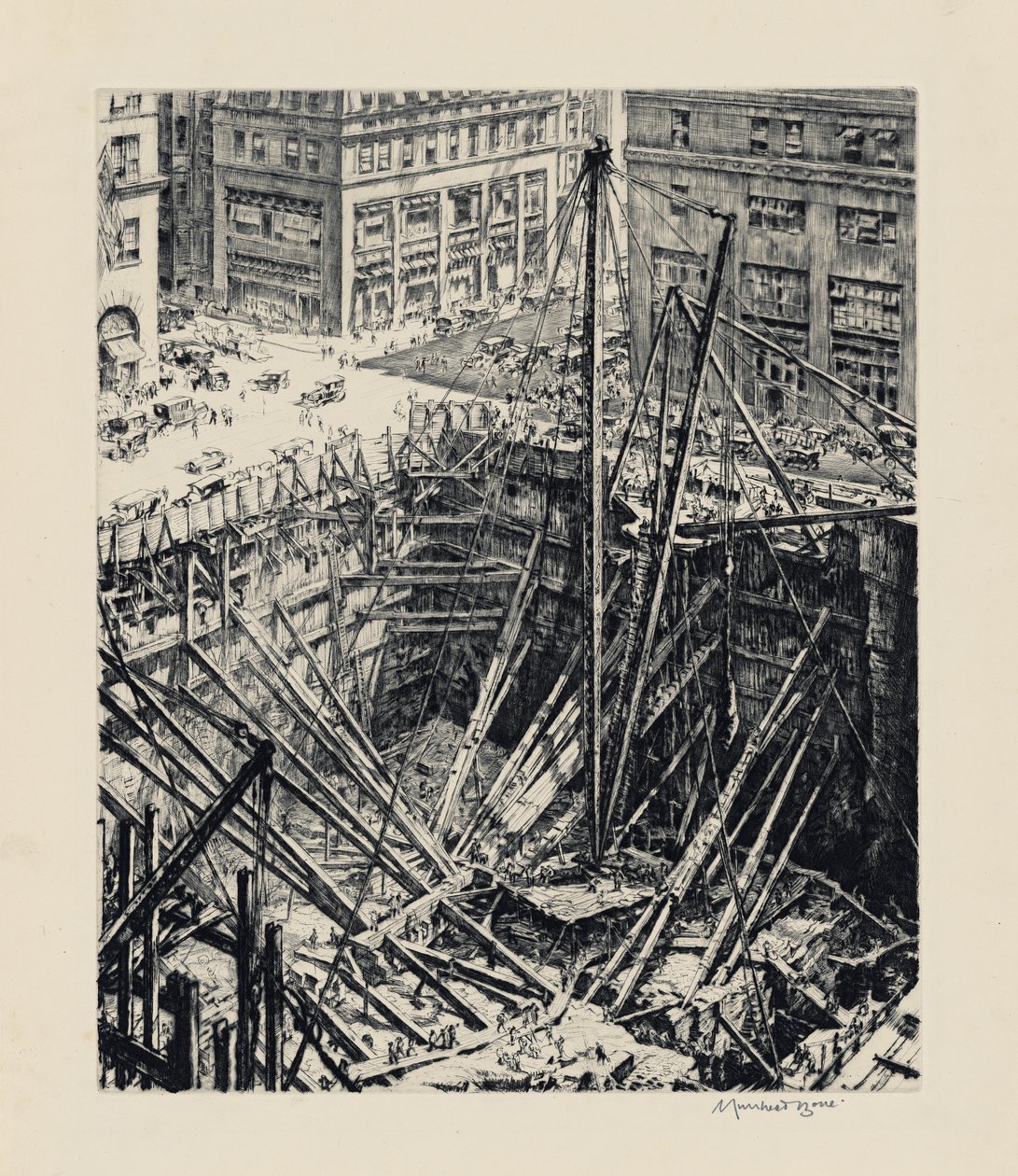 Uno scavo a Manhattan da David Muirhead Bone