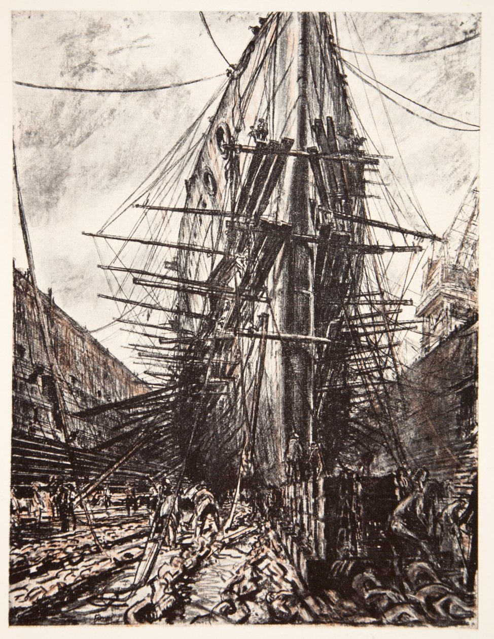 HMS Lion in bacino di carenaggio, illustrazione da 