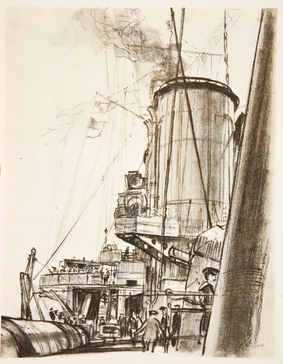 Su una nave da guerra: il ponte di poppa, illustrazione da 
