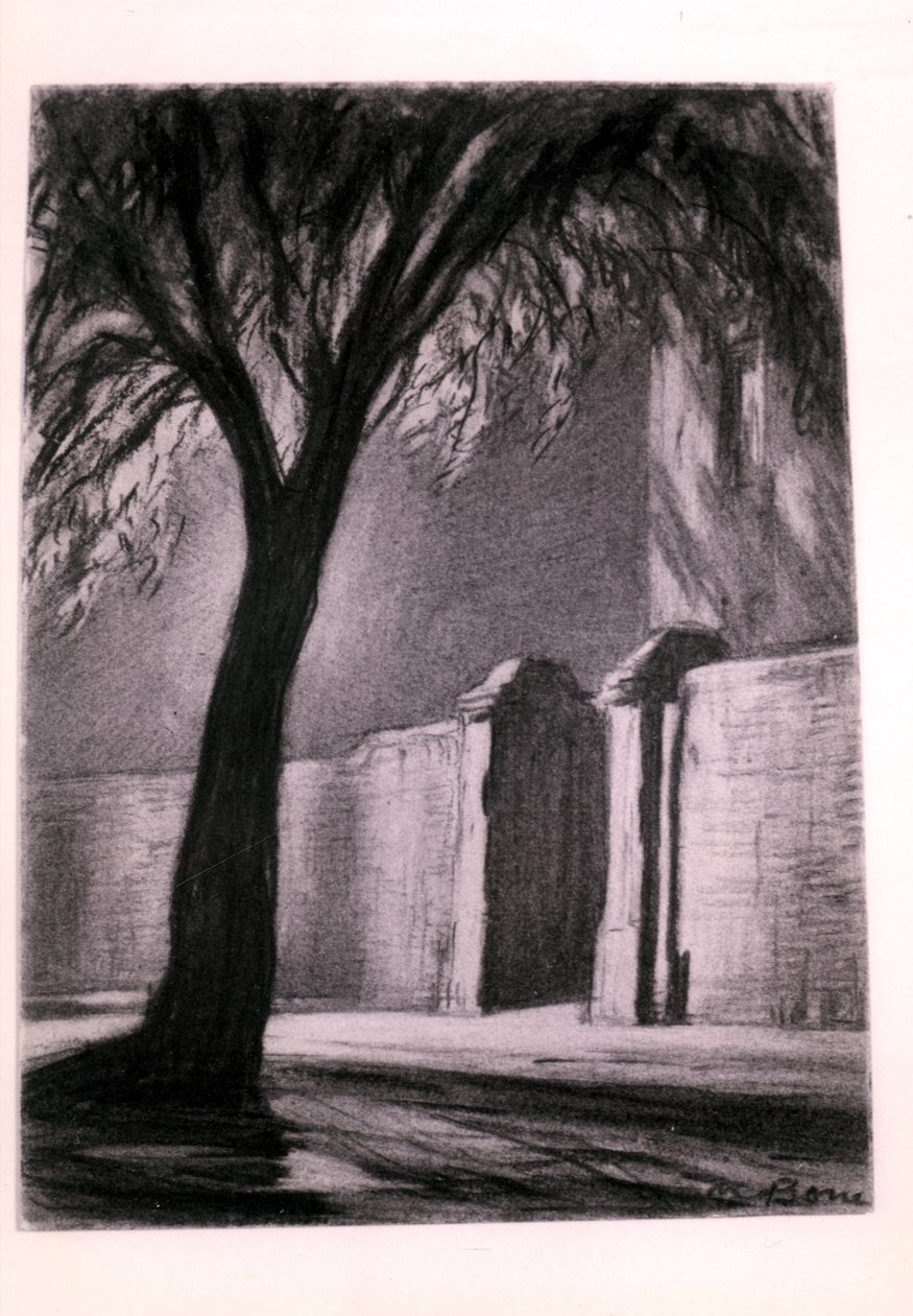 Notte suburbana, c.1920 da David Muirhead Bone