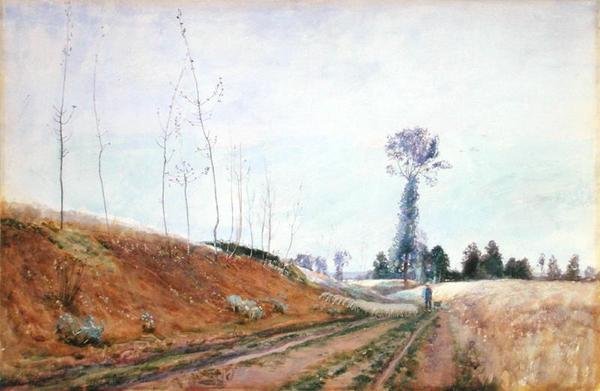 Pascolo lungo la strada in Piccardia, c.1887 da David Murray