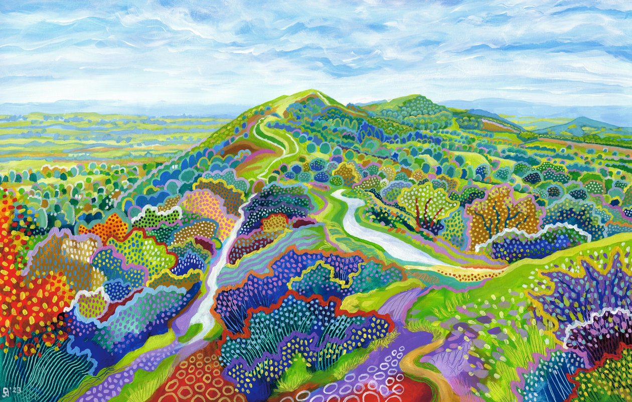 Malvern Perseverance Hill, 2023 (acrilico su carta) da David Newton