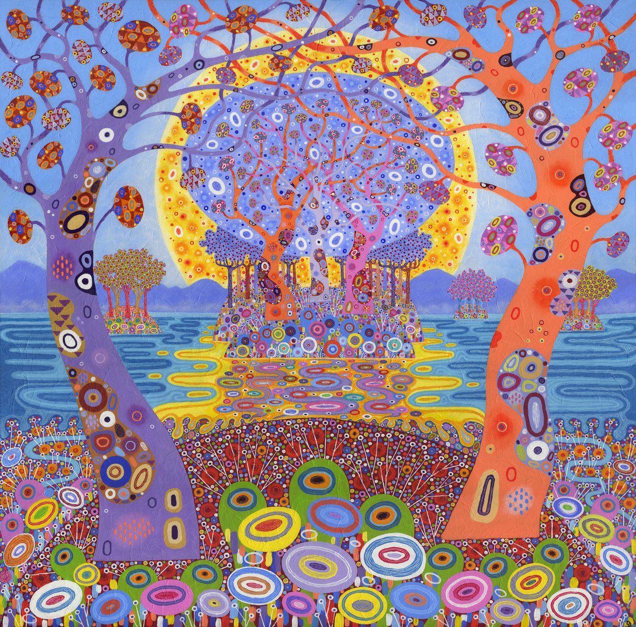 Return To The Welcome Hills, 2014 (acrilico su tela) da David Newton