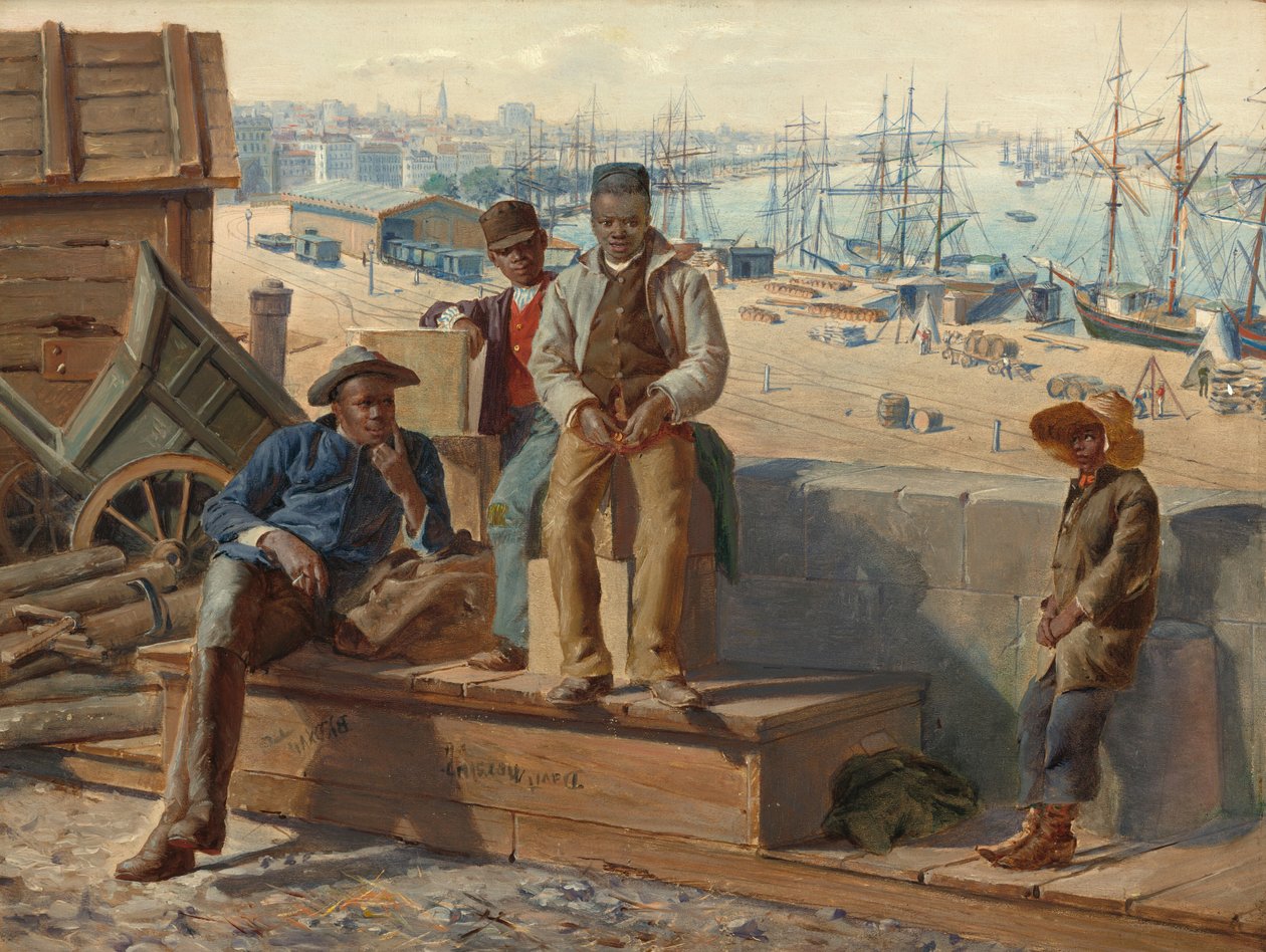 Ragazzi neri sul molo, c. 1865 da David Norslup