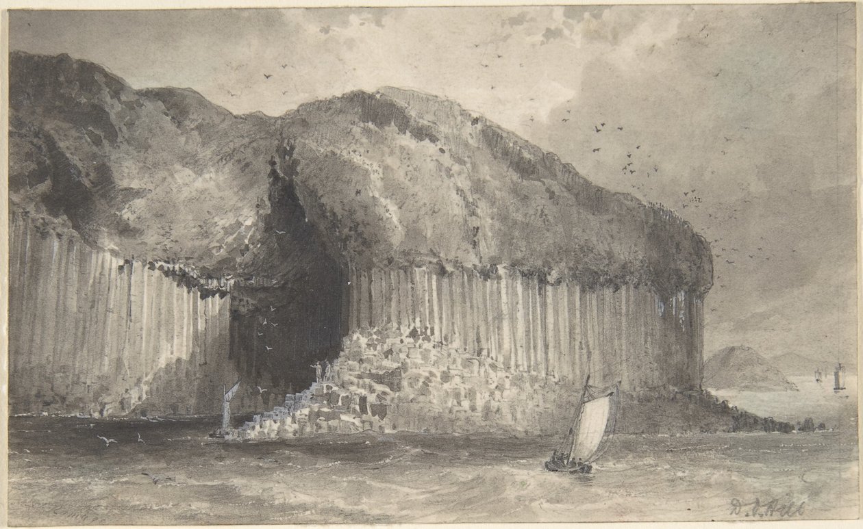 Veduta della grotta di Fingal da David Octavius Hill