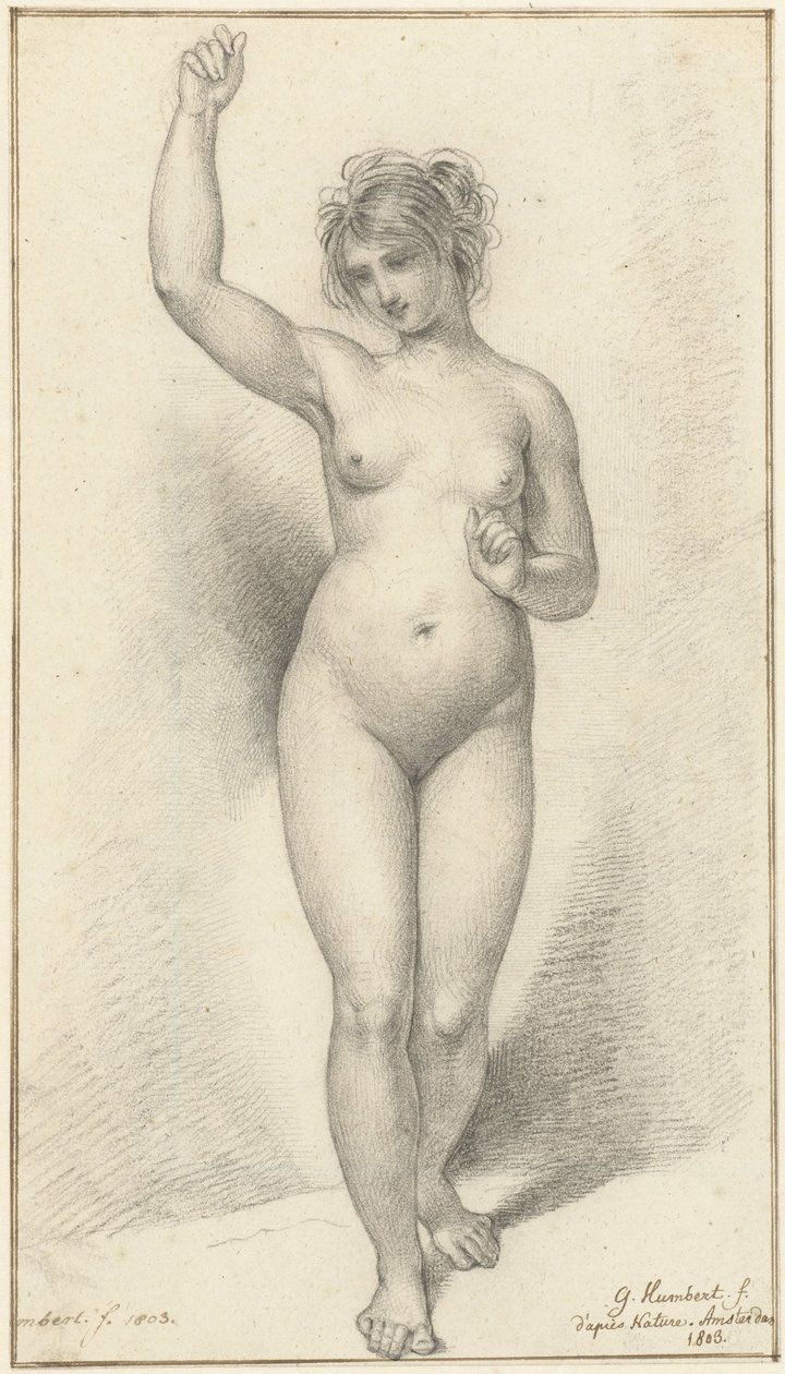 Nudo femminile in piedi, con braccio destro alzato da David Pièrre Giottino Humbert de Superville