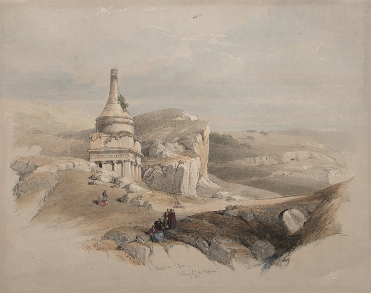 La colonna di Absalom, Valle di Giosafat da David Roberts
