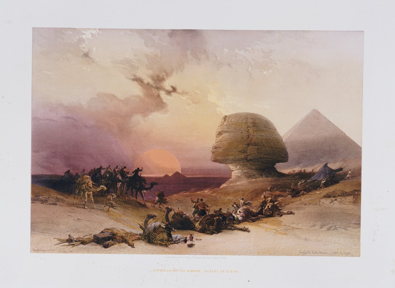 Avvicinamento del Simoom. Deserto di Giza, da "Egitto e Nubia" da David Roberts