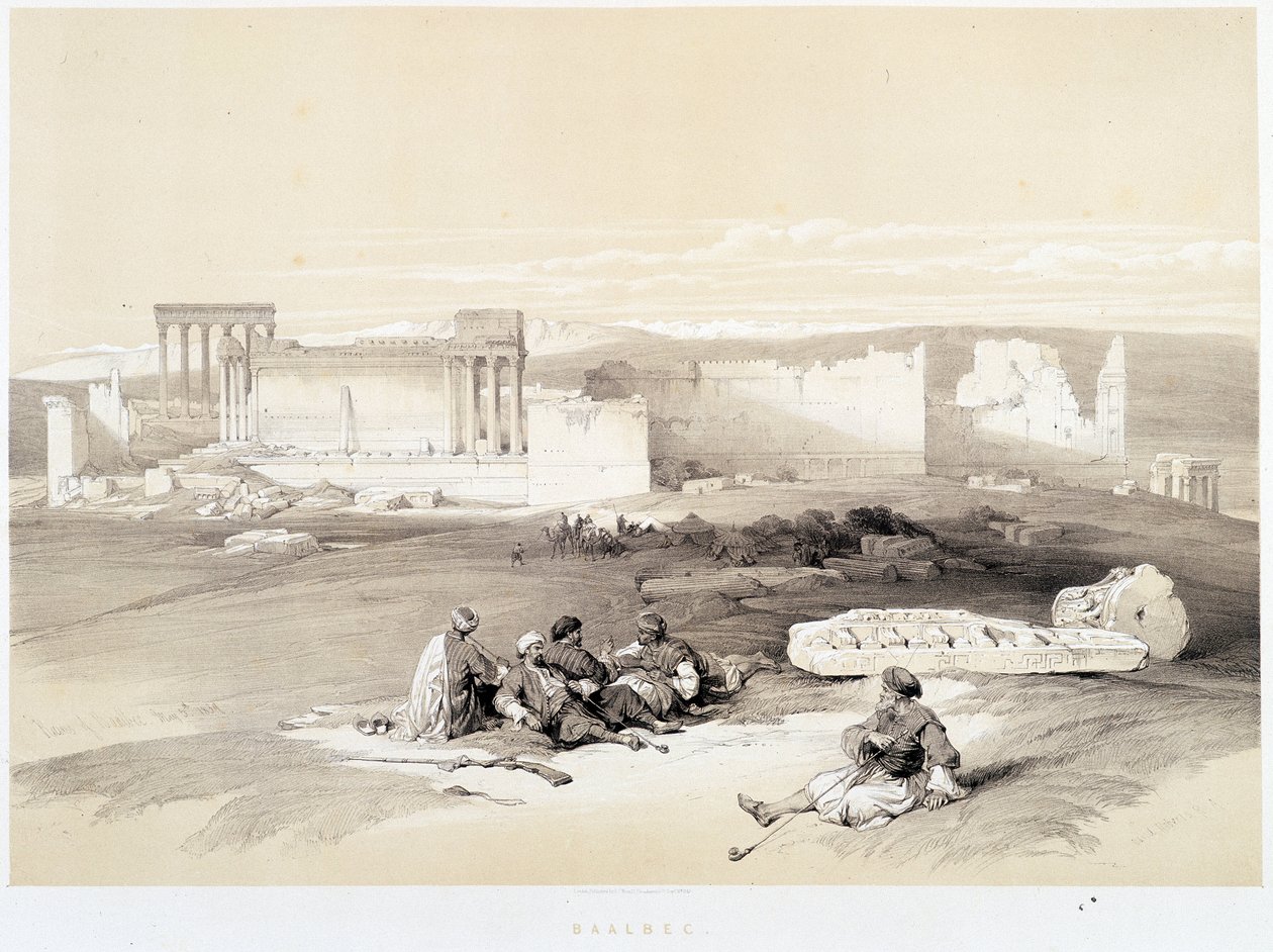 Baalbec (Baalbek) in Libano, disegno realizzato il 05/05/1839 in 