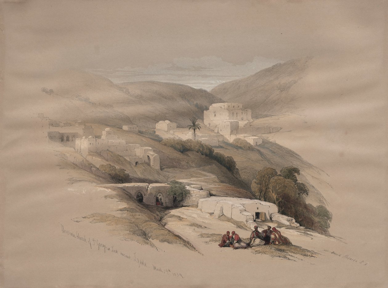 Chiesa cristiana di San Giorgio a Ludd, antica Lydda, 1839 da David Roberts