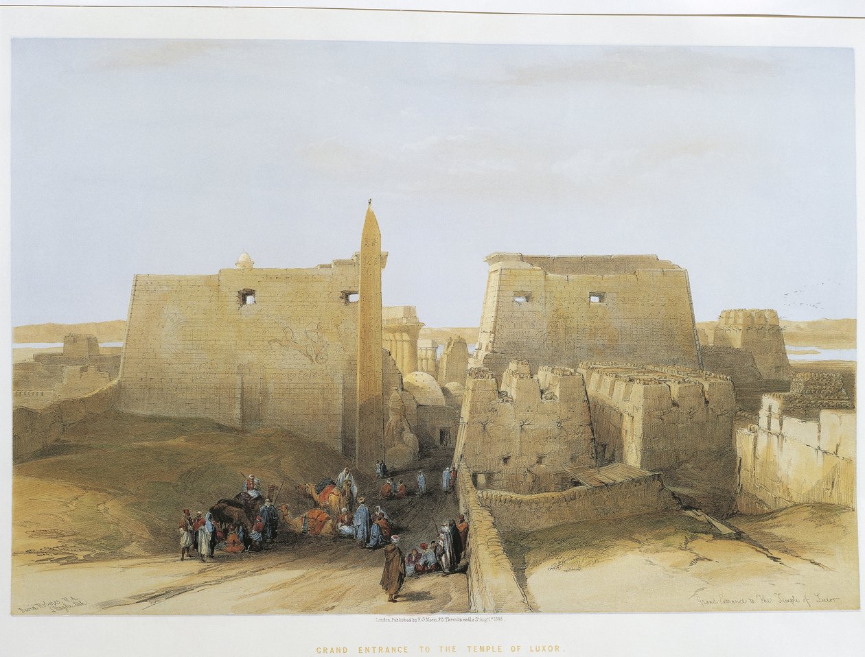 Egitto, Tempio di Luxor, incisione di David Roberts da David Roberts