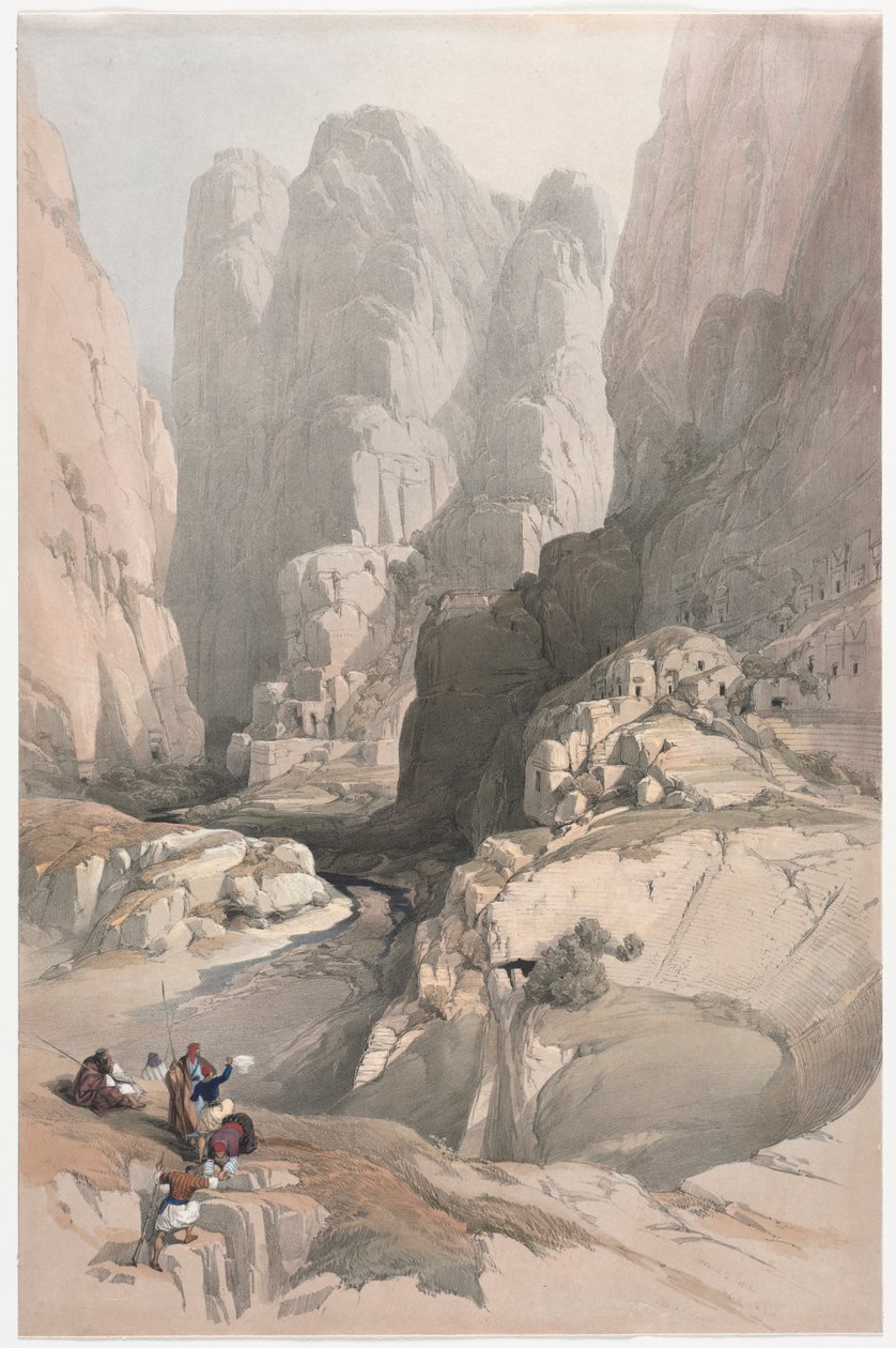 Ingresso a Petra, il teatro da David Roberts