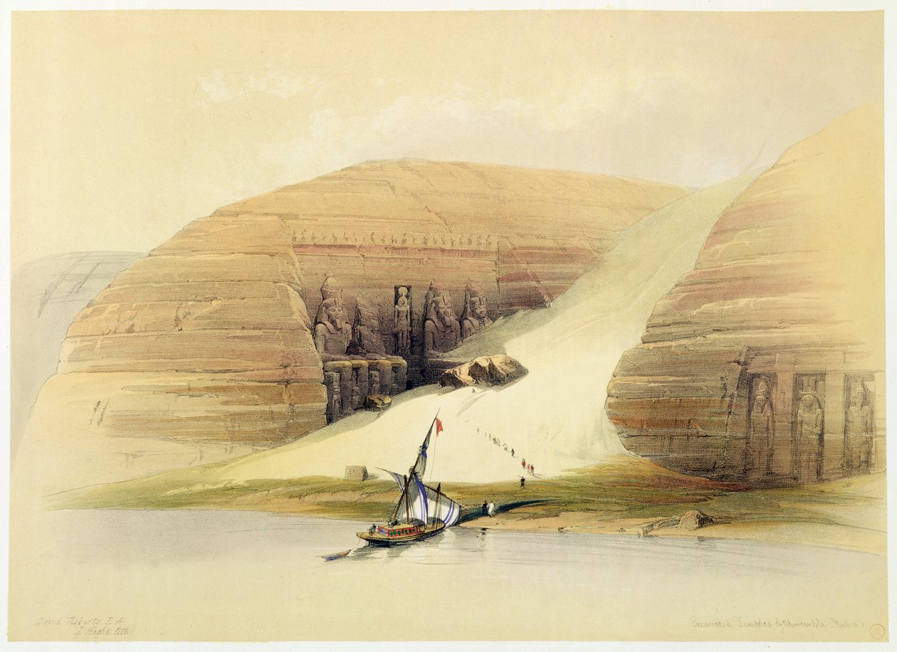 Tempio scavato di Abu Simbel, Nubia, Egitto, c1845 da David Roberts