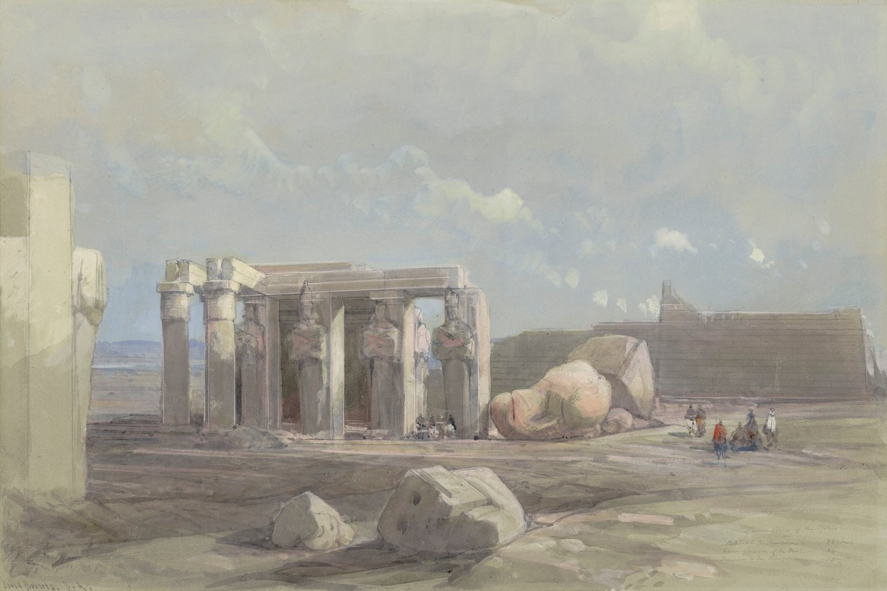 Frammenti di una statua colossale al Memnonium, Tebe da David Roberts
