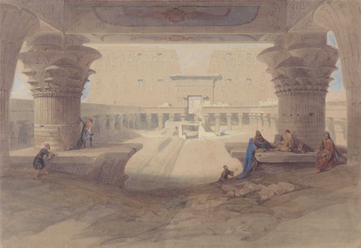 Da sotto il portico del Tempio di Edfu, Alto Egitto da David Roberts