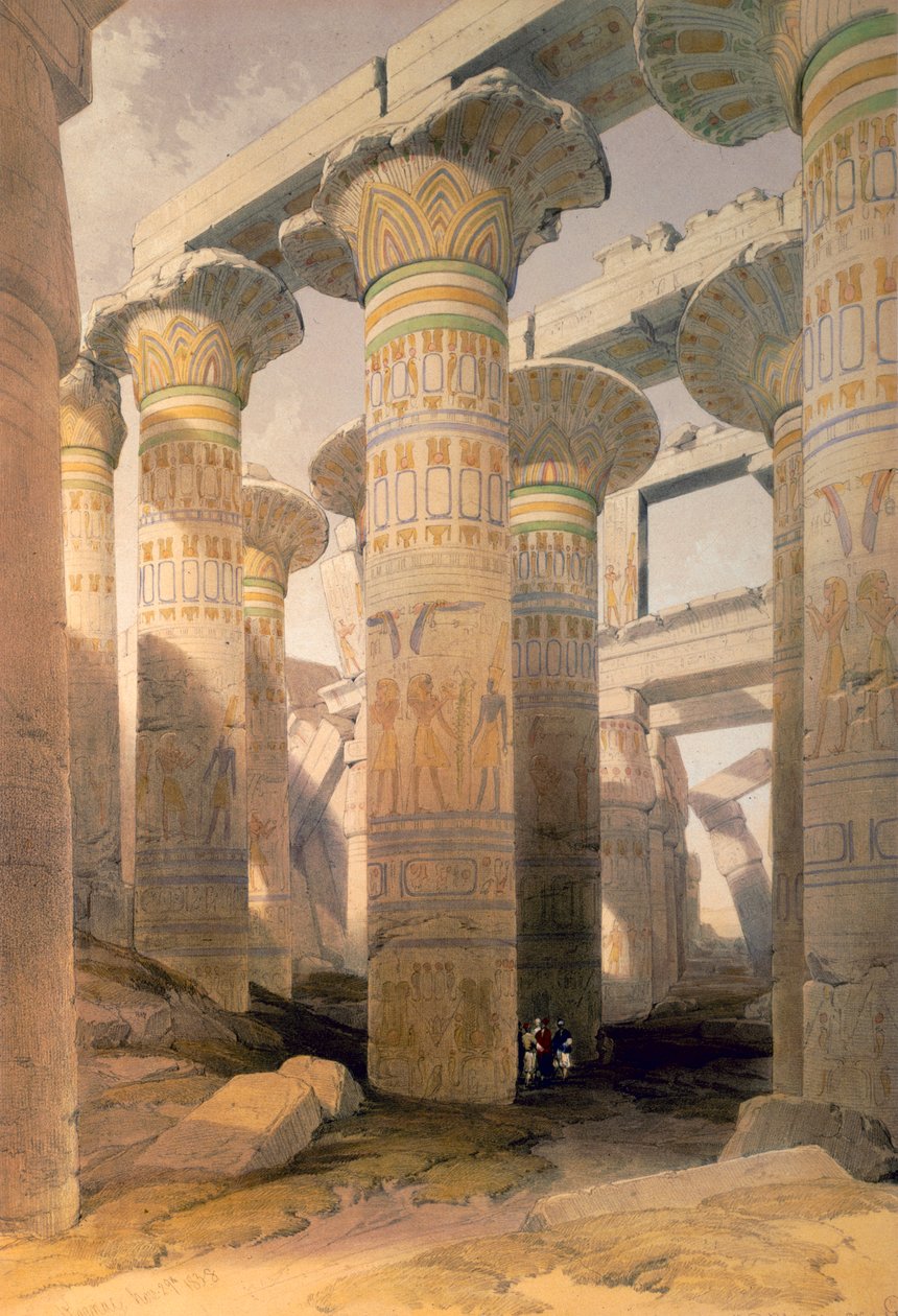 Sala delle Colonne, Karnak, Egitto, XIX secolo da David Roberts