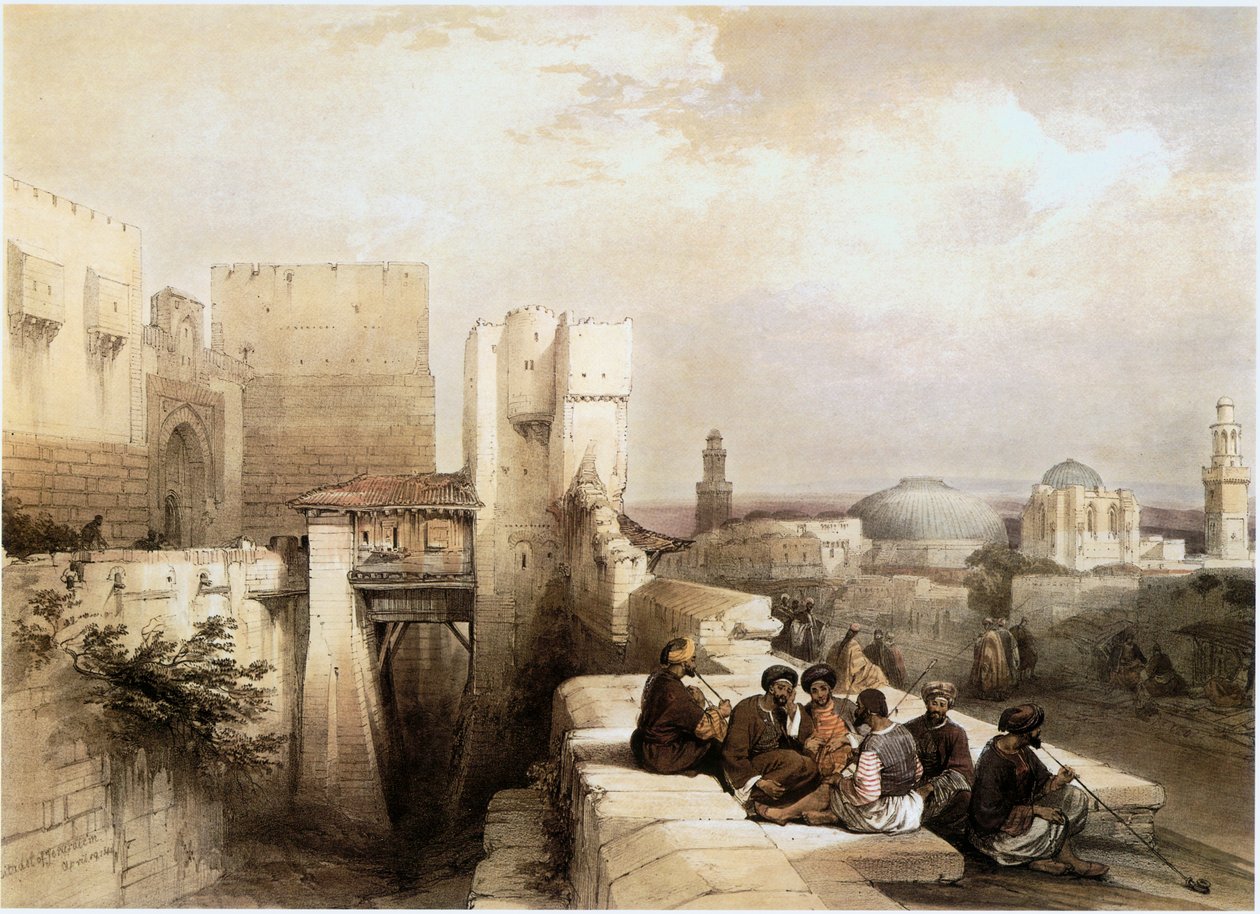 In Terra Santa: Gerusalemme, ingresso alla cittadella (incisione) da David Roberts